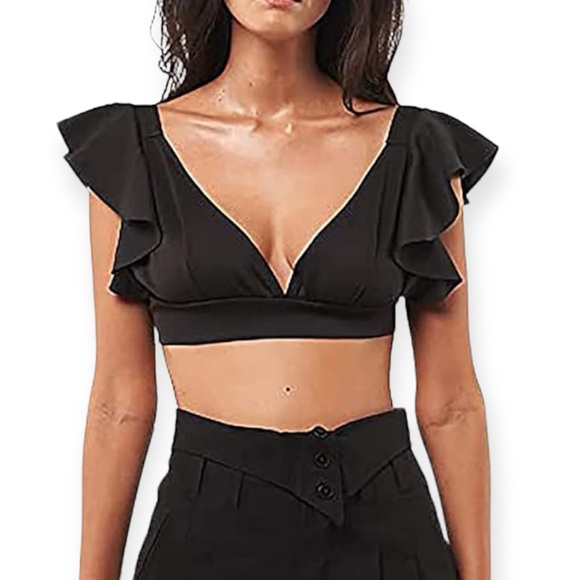 NWT Holipick Swim Flutter Top Black Size Small - Picture 6 of 13